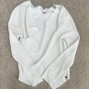 Roxy Women's white V-Neck wrap Sweater